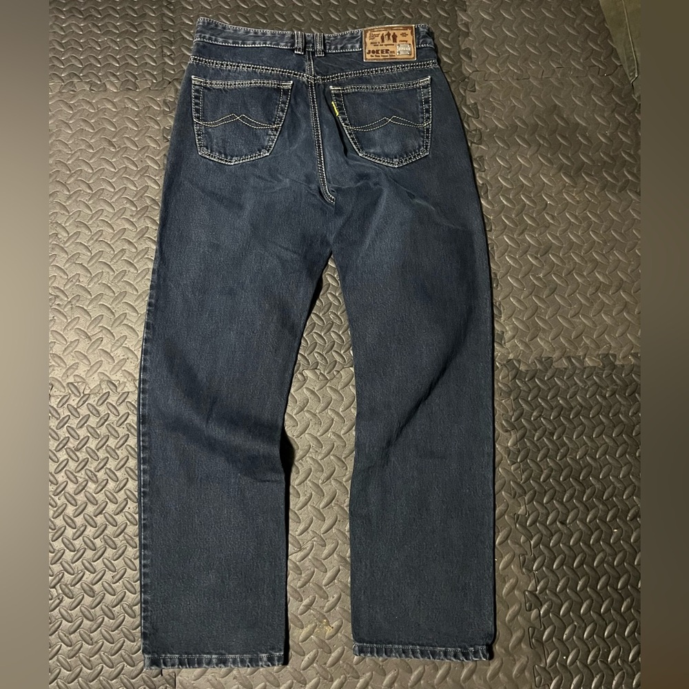 Blue Straight Denim Jeans with Faded Look